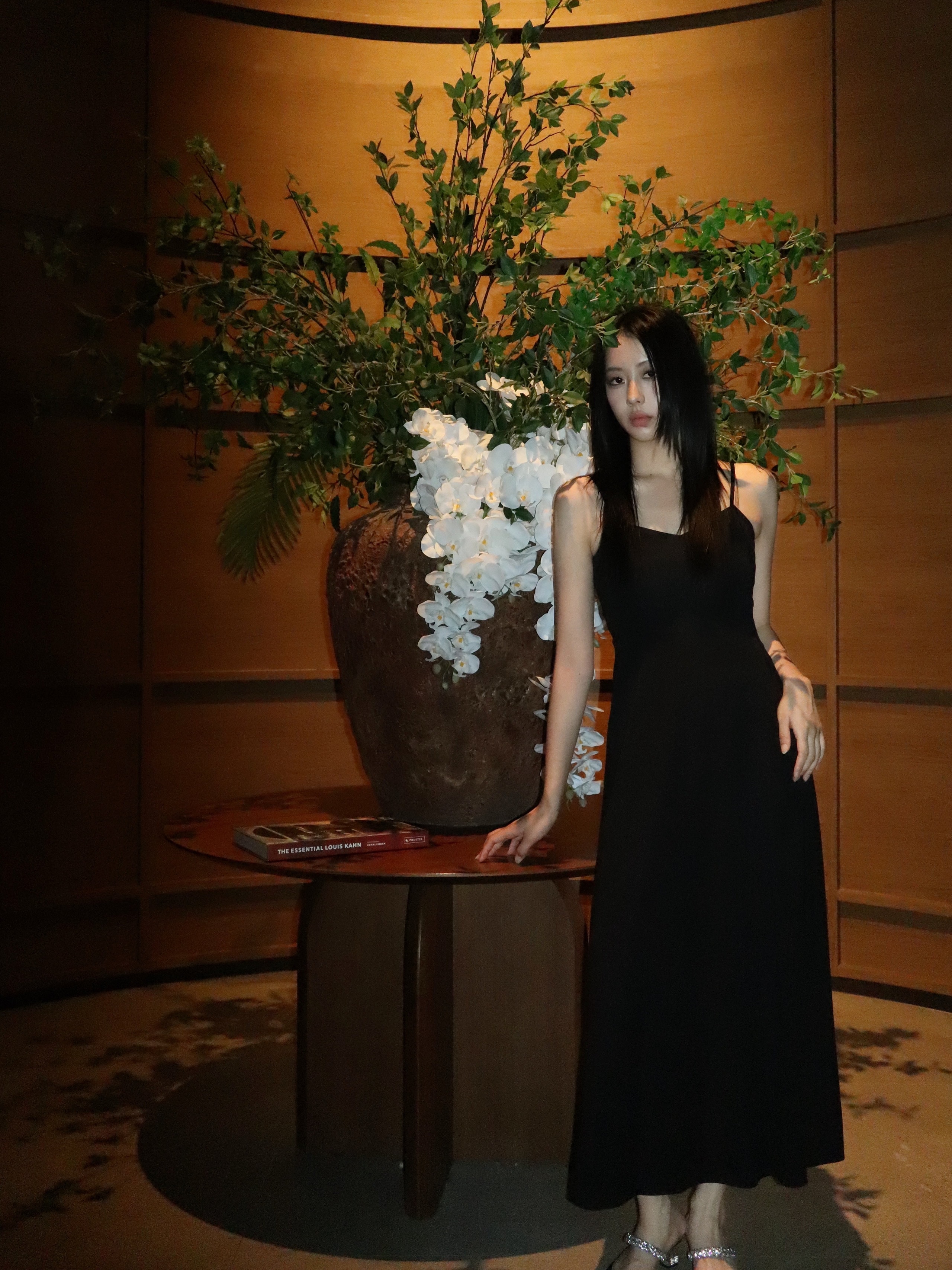 The Long Slip Dress in Black