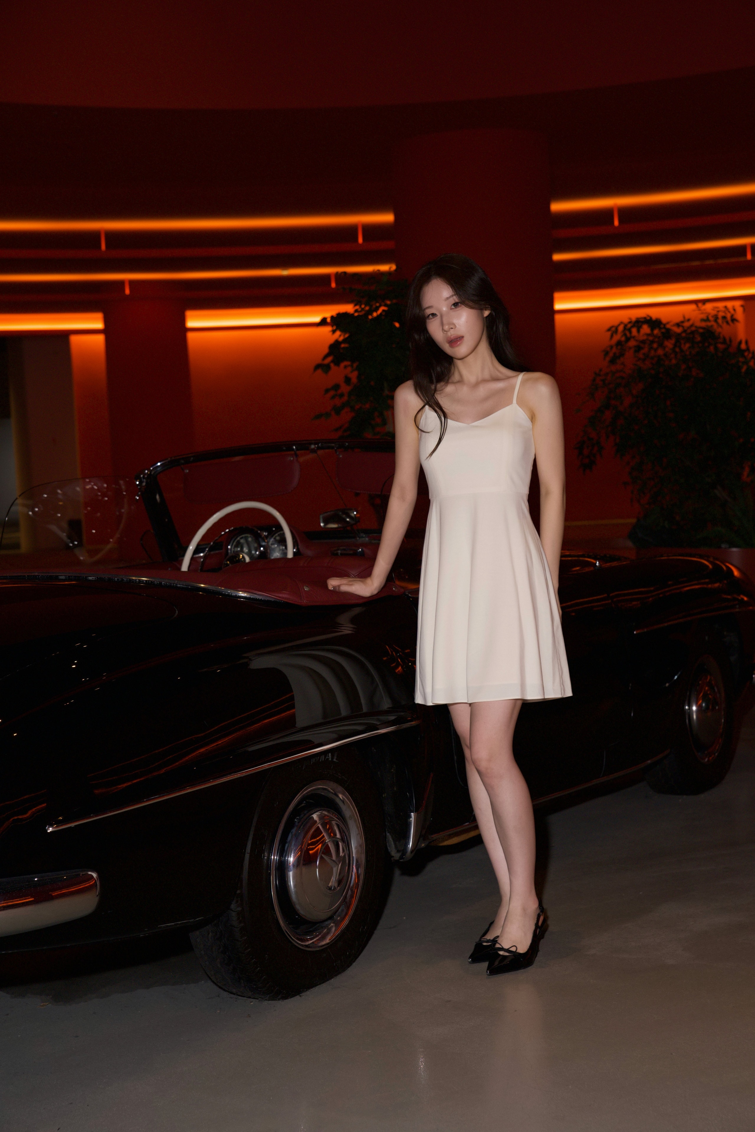 The Mini Slip Dress in Ivory